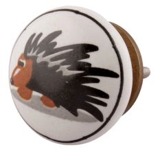 Black Hedgehog Ceramic Flat Cabinet Knob Online